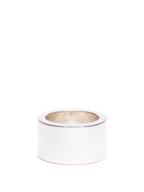 Matchesfashion.com Bottega Veneta - Wide Sterling Silver Ring - Womens - Silver