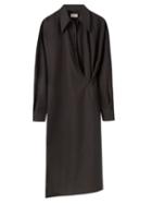 Lemaire - Poplin Midi Wrap Dress - Womens - Black