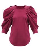 Isabel Marant - Surya Balloon-sleeve Crepe Top - Womens - Pink