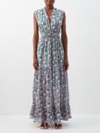 Hannah Artwear - Chloe Floral-print Cotton Dress - Womens - Pink Green