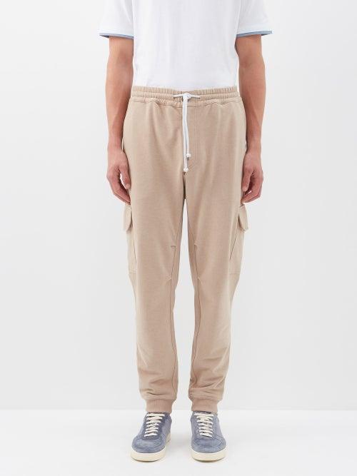 Brunello Cucinelli - Cotton-jersey Cargo Track Pants - Mens - Beige