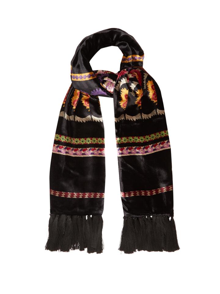 Etro Aztec-print Velvet And Silk Scarf