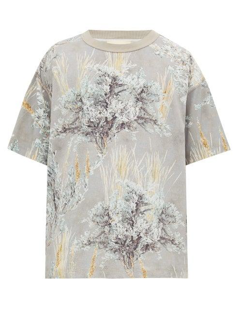Matchesfashion.com Fear Of God - Prairie Ghost Camo Print Cotton T Shirt - Mens - Grey Multi