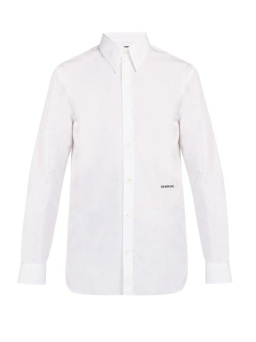 Matchesfashion.com Calvin Klein 205w39nyc - Logo Embroidered Cotton Poplin Shirt - Mens - White