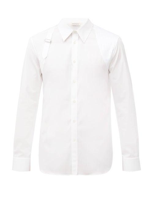 Mens Rtw Alexander Mcqueen - Harness Cotton-blend Poplin Shirt - Mens - White