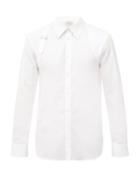 Mens Rtw Alexander Mcqueen - Harness Cotton-blend Poplin Shirt - Mens - White