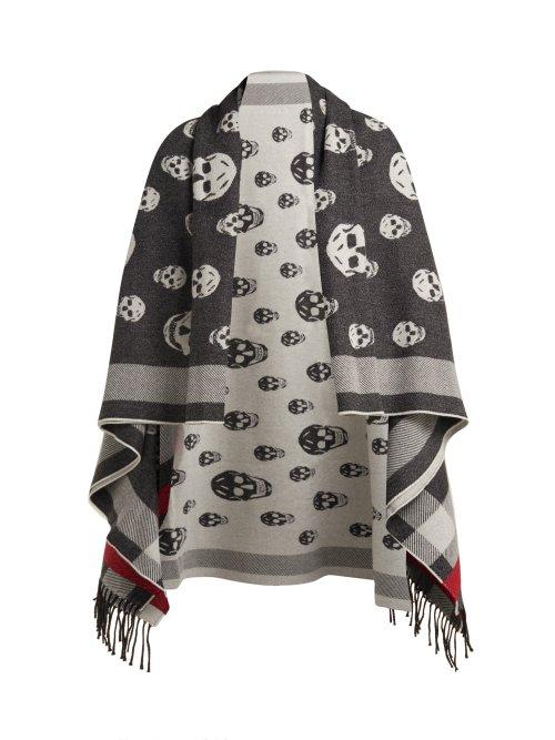 Matchesfashion.com Alexander Mcqueen - Skull Jacquard Wool And Cashmere Blend Scarf - Womens - Black