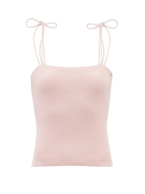 Extreme Cashmere - No. 141 Dear Tie-strap Stretch-cashmere Tank Top - Womens - Light Pink
