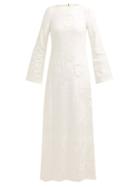 Matchesfashion.com Dolce & Gabbana - Cherub And Floral Lace Cotton Blend Maxi Dress - Womens - White