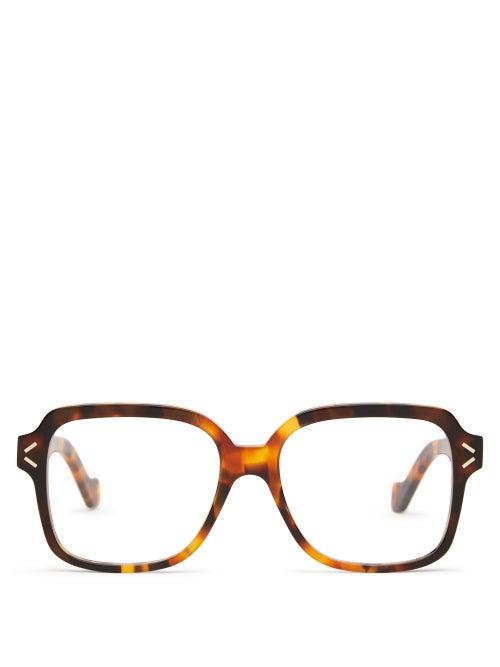 Matchesfashion.com Loewe - Oversized Square Acetate Glasses - Womens - Tortoiseshell
