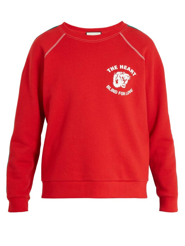 Gucci Spiritismo-appliqu Crew-neck Cotton Sweatshirt