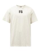 Fear Of God - Logo-appliqu Cotton-blend Jersey T-shirt - Mens - Cream