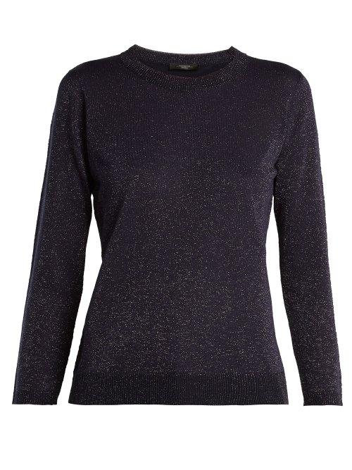 Matchesfashion.com Weekend Max Mara - Lurex Sweater - Womens - Navy