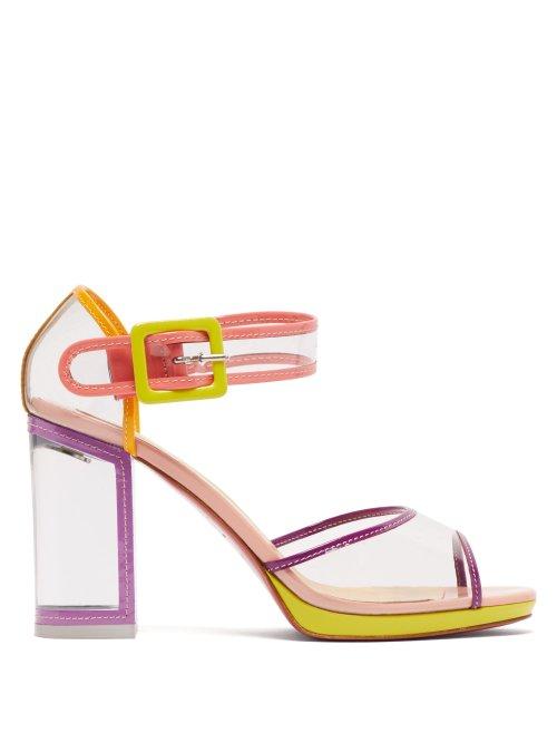 Matchesfashion.com Christian Louboutin - Babaclara 100 Patent Leather And Pvc Sandals - Womens - Multi
