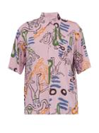 Matchesfashion.com Aries - Dude Print Cotton Shirt - Mens - Pink