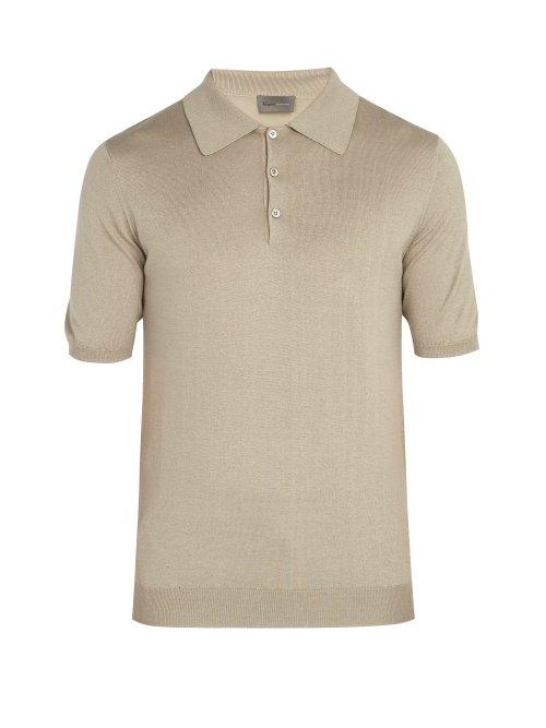 Matchesfashion.com Kilgour - Silk Blend Polo Shirt - Mens - Beige