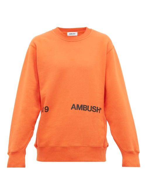 Matchesfashion.com Ambush - Logo Print Cotton Sweatshirt - Mens - Orange