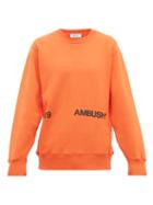 Matchesfashion.com Ambush - Logo Print Cotton Sweatshirt - Mens - Orange