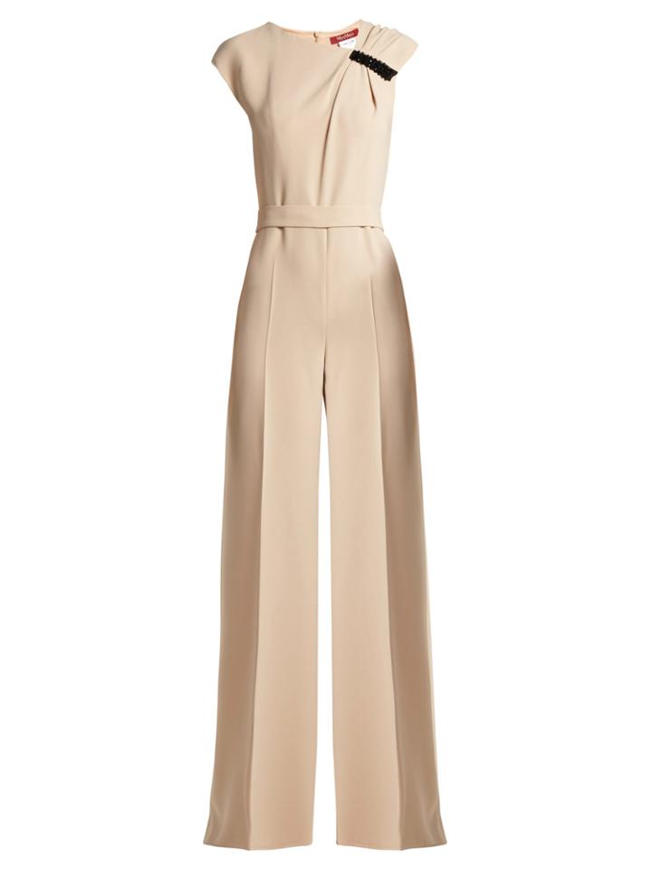 Max Mara Studio Crystal-embellished Wide-leg Jumpsuit