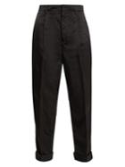 Prada High-rise Paperbag-waist Satin Trousers