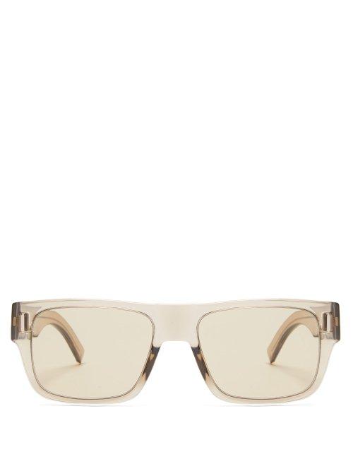 Matchesfashion.com Dior Homme Sunglasses - Fraction 4 Square Frame Acetate Sunglasses - Mens - Clear