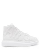 Matchesfashion.com Alexander Mcqueen - Raised Sole Appliqud High Top Leather Trainers - Mens - White