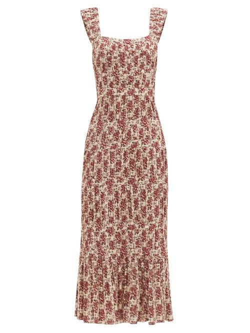 Matchesfashion.com Sir - Flor Floral-print Cotton-blend Dress - Womens - Red Print