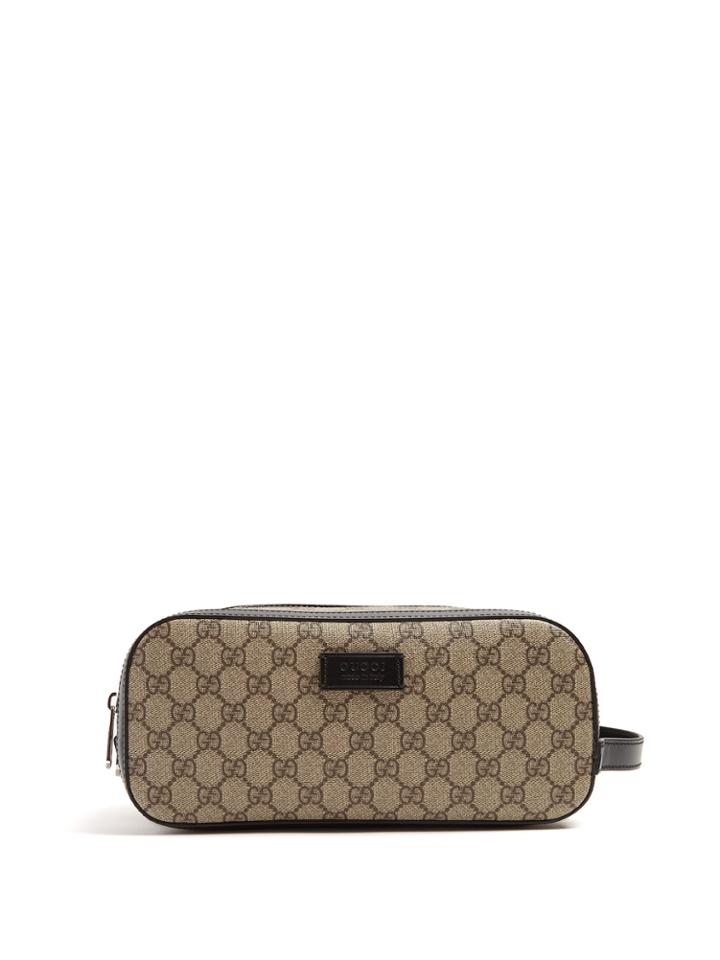 Gucci Gg Supreme Double-zipped Wash Bag