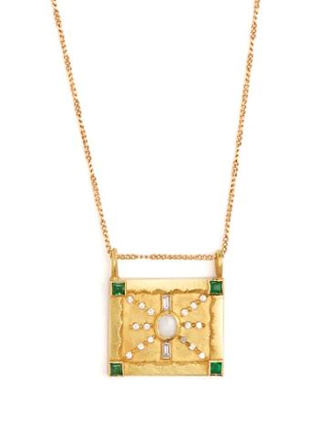 Matchesfashion.com Orit Elhanati - Moskva Diamond, Emerald, Opal & 18kt Gold Necklace - Womens - Gold