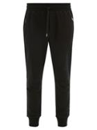 Matchesfashion.com Dolce & Gabbana - Logo Plaque Cuffed Ankle Cotton Sweatpants - Mens - Black