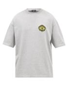 Balenciaga - Logo-embroidered Cotton-jersey T-shirt - Mens - Grey