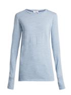 Matchesfashion.com Raey - Long Sleeved Slubby Cotton Jersey T Shirt - Womens - Blue