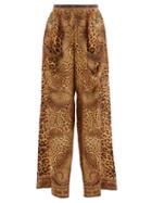 Matchesfashion.com Camilla - Leopard-print Silk Wide-leg Trousers - Womens - Leopard