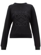 Loewe - Anagram-embroidered Cotton-jersey Sweatshirt - Womens - Black