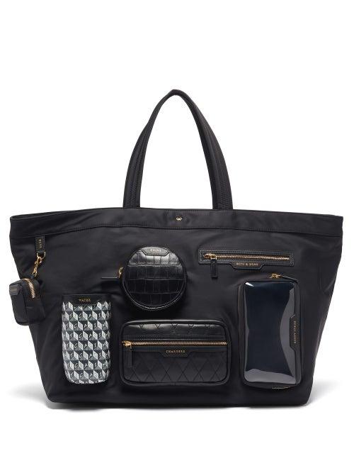 Matchesfashion.com Anya Hindmarch - Large Multi-pocket Recycled-canvas Tote Bag - Womens - Black Multi