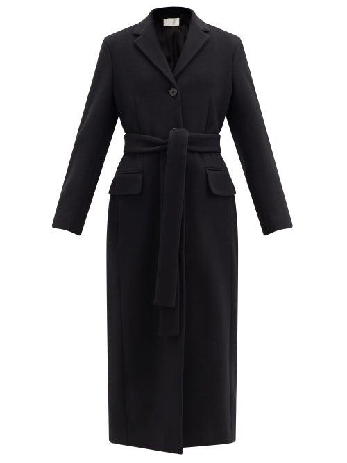 Matchesfashion.com The Row - Owen Belted Single-breasted Wool Coat - Womens - Black