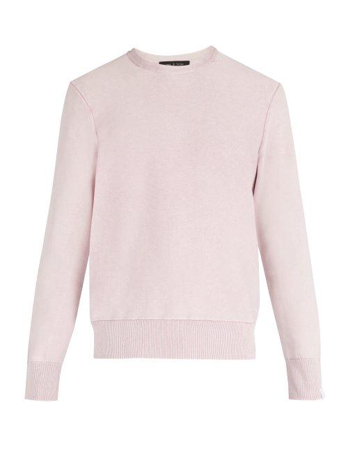 Matchesfashion.com Rag & Bone - Anderson Crew Neck Cotton Sweater - Mens - Purple