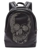 Matchesfashion.com Alexander Mcqueen - Skull Studded Leather Backpack - Mens - Black
