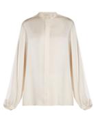 The Row Maura Stand-collar Satin Blouse