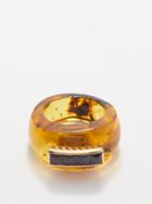 Dezso - Deco Amber, Sapphire & 18kt Gold Ring - Womens - Yellow Navy