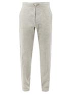 120 Lino 120% Lino - Drawstring Linen Straight-leg Trousers - Mens - Light Grey