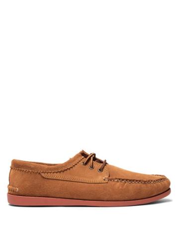 Matchesfashion.com Quoddy - Blucher Suede Loafers - Mens - Brown