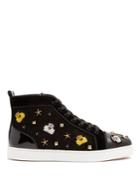 Christian Louboutin Loubacademia Embellished High-top Suede Trainers