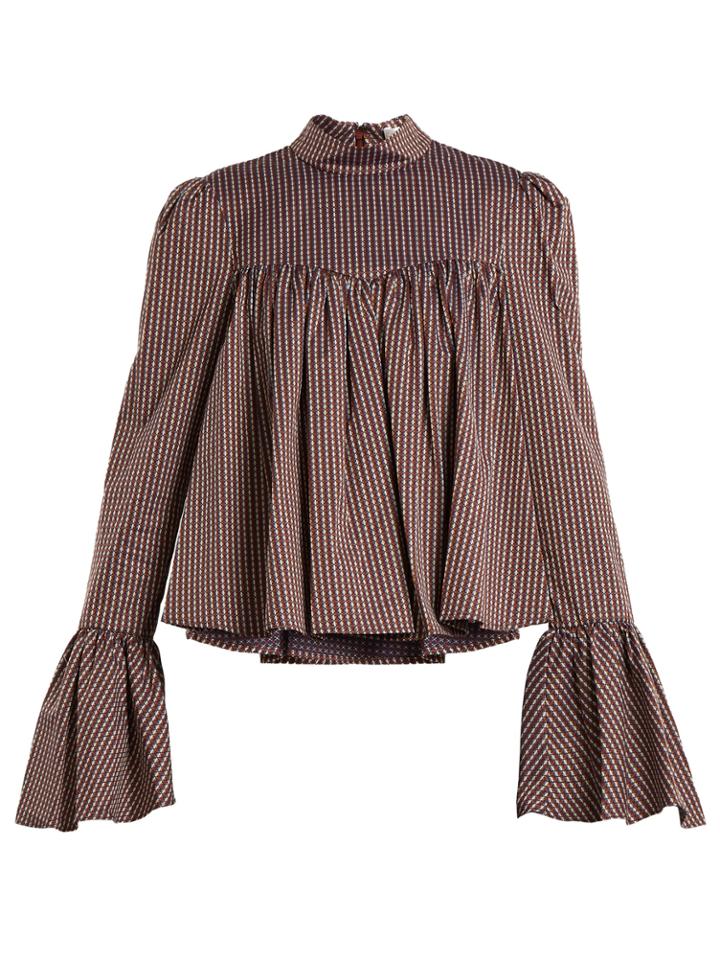Caroline Constas James Geometric-print Cotton Blouse