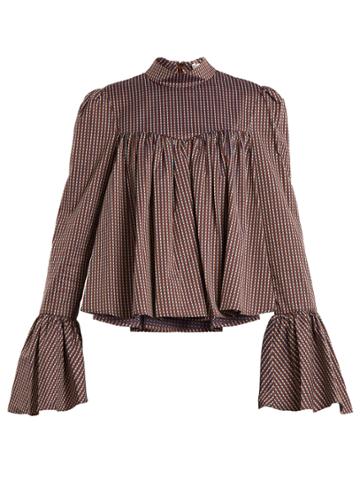 Caroline Constas James Geometric-print Cotton Blouse
