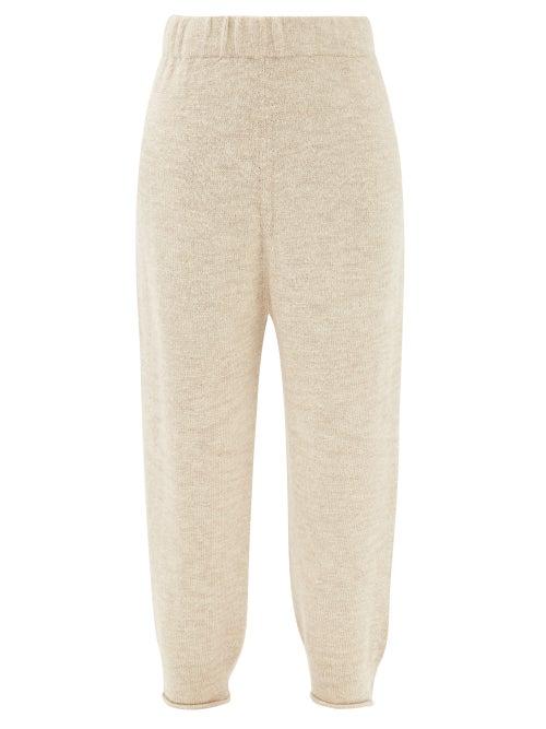 Lauren Manoogian - Knitted Merino Wool-blend Trousers - Womens - Light Beige