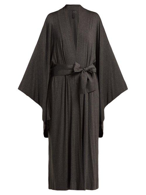 Matchesfashion.com Norma Kamali - Wrap Jersey Robe - Womens - Dark Grey