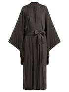 Matchesfashion.com Norma Kamali - Wrap Jersey Robe - Womens - Dark Grey
