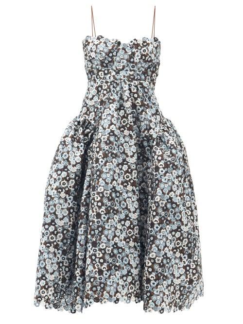 Matchesfashion.com Cecilie Bahnsen - Leandra Floral Macram-lace Gown - Womens - Light Blue