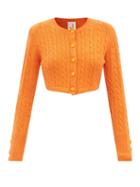Joostricot - Cable-knit Wool-blend Cardigan - Womens - Orange